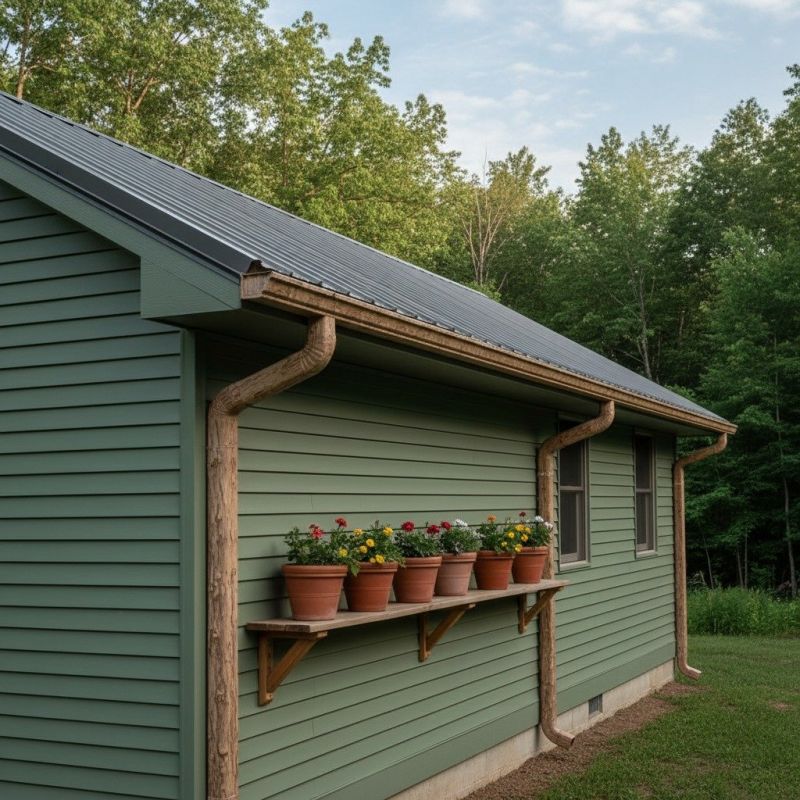 Wood Rain Gutter Installation